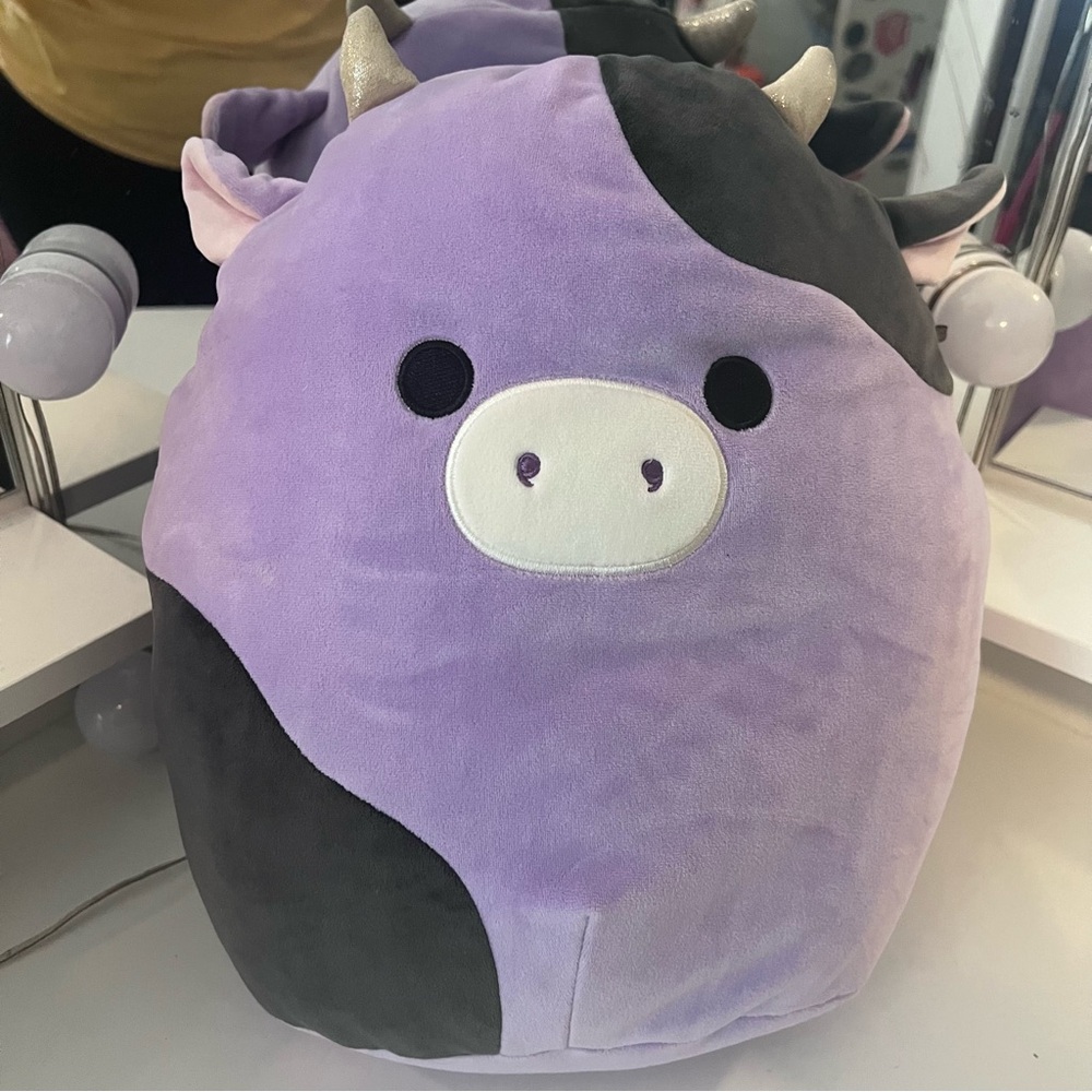 Squishmallows Purple and Grey Cow Alexie